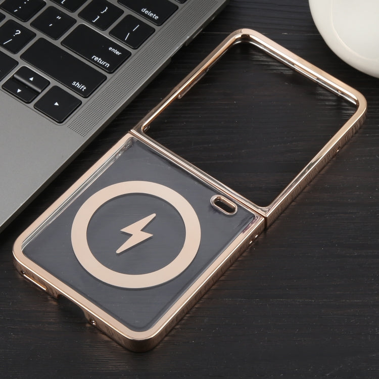 For Honor Magic V Flip 6D Glossy Electroplated PC MagSafe Phone Case