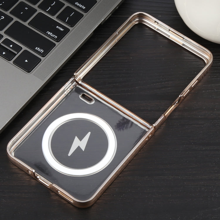 For Honor Magic V Flip 6D Glossy Electroplated PC MagSafe Phone Case