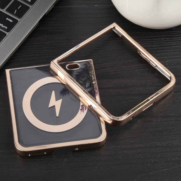 For Honor Magic V Flip 6D Glossy Electroplated PC MagSafe Phone Case