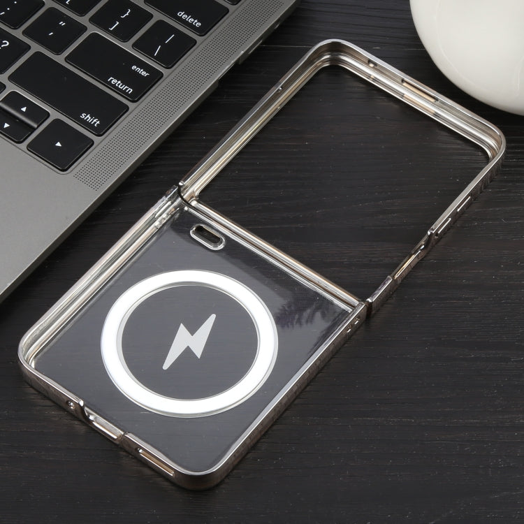 For Honor Magic V Flip 6D Glossy Electroplated PC MagSafe Phone Case