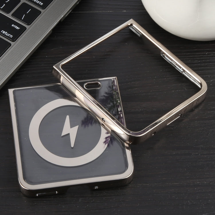 For Honor Magic V Flip 6D Glossy Electroplated PC MagSafe Phone Case