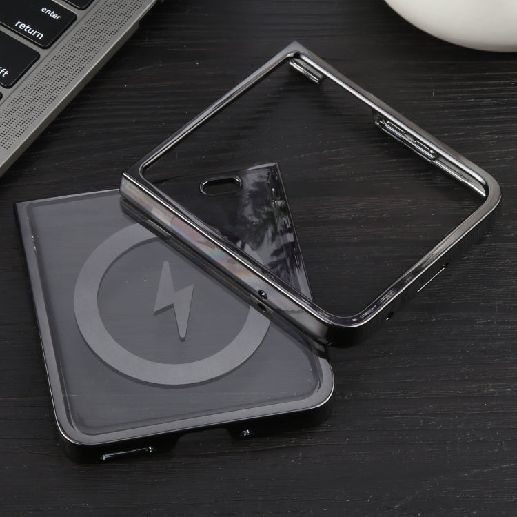 For Honor Magic V Flip 6D Glossy Electroplated PC MagSafe Phone Case