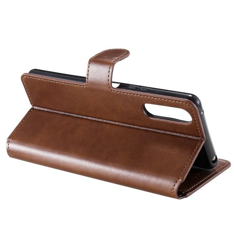 For Sony Xperia 10 II Classic Calf Texture PU + TPU Horizontal Flip Leather Case, with Holder & Card Slots & Wallet