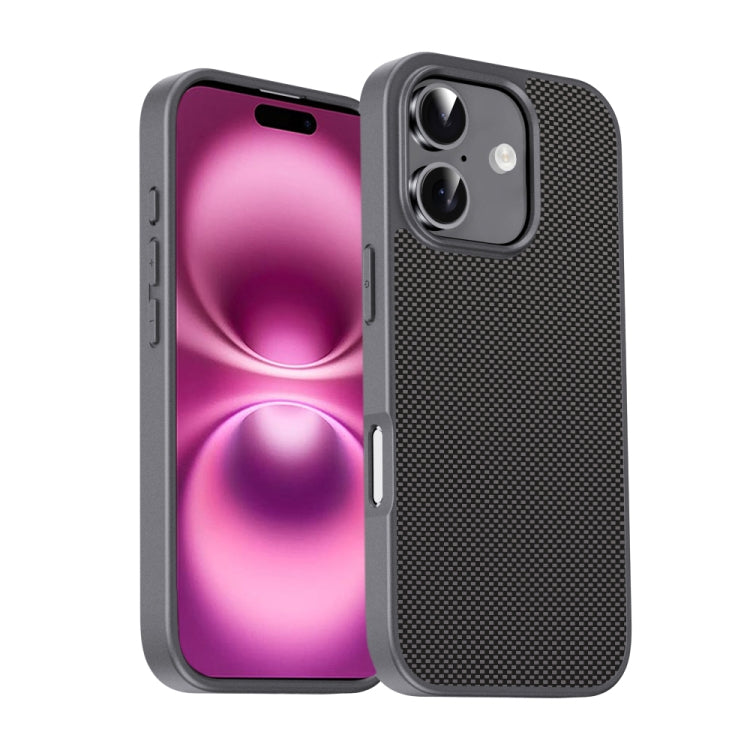 For iPhone 16 Pita Series TPU + PC Texture Phone Case
