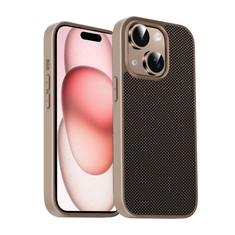 For iPhone 15 Pita Series TPU + PC Texture Phone Case