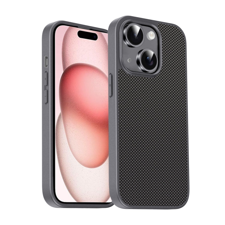 For iPhone 15 Pita Series TPU + PC Texture Phone Case