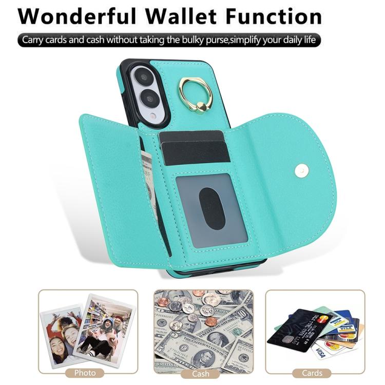 For Samsung Galaxy S25 Edge 5G Ring Holder Card Bag Skin Feel Phone Case