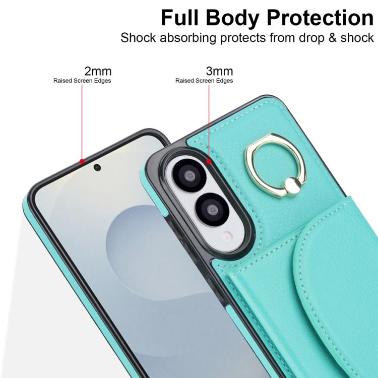 For Samsung Galaxy S25 Edge 5G Ring Holder Card Bag Skin Feel Phone Case