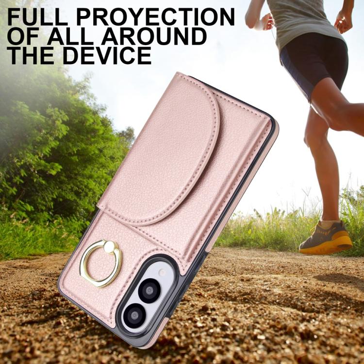 For Samsung Galaxy S25 Edge 5G Ring Holder Card Bag Skin Feel Phone Case