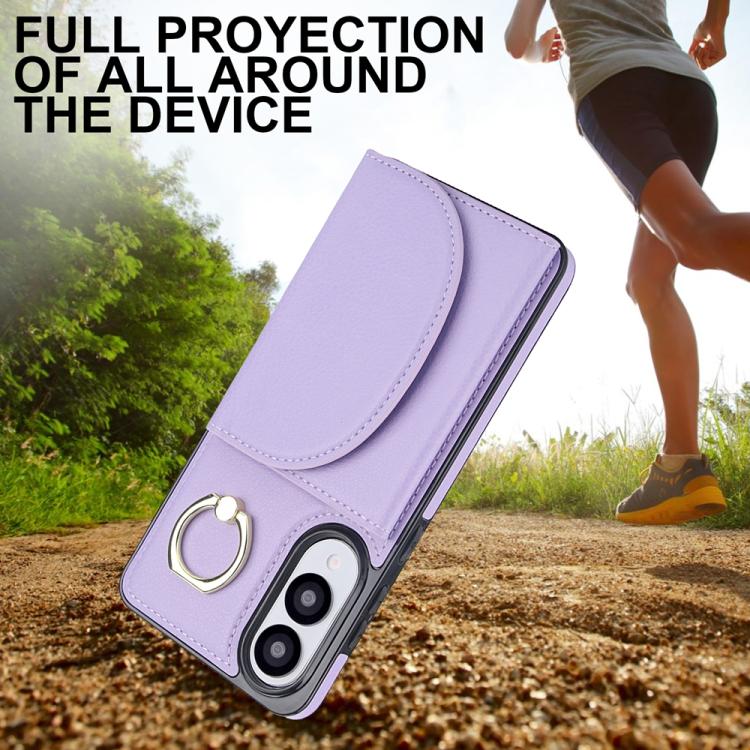 For Samsung Galaxy S25 Edge 5G Ring Holder Card Bag Skin Feel Phone Case
