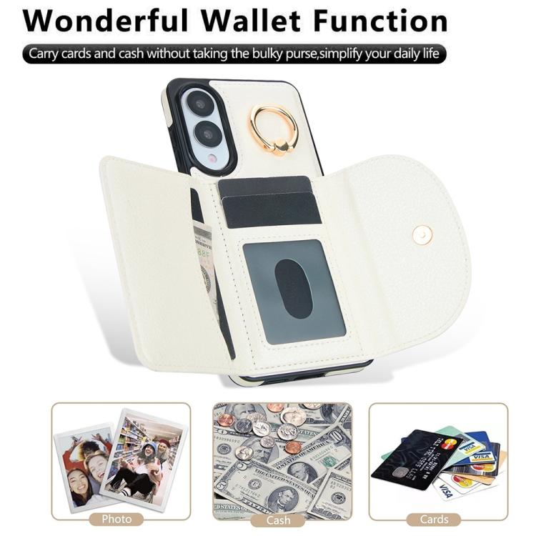 For Samsung Galaxy S25 Edge 5G Ring Holder Card Bag Skin Feel Phone Case