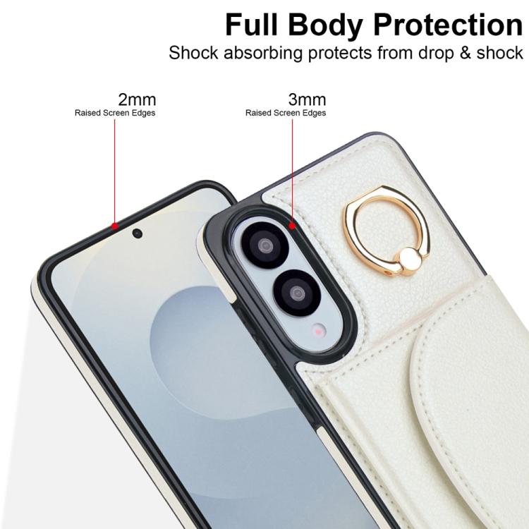 For Samsung Galaxy S25 Edge 5G Ring Holder Card Bag Skin Feel Phone Case