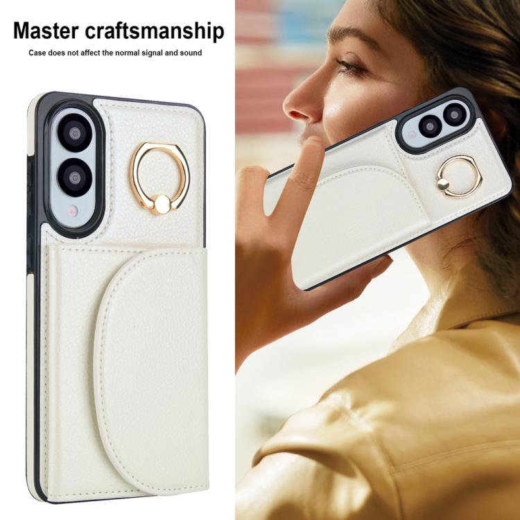 For Samsung Galaxy S25 Edge 5G Ring Holder Card Bag Skin Feel Phone Case