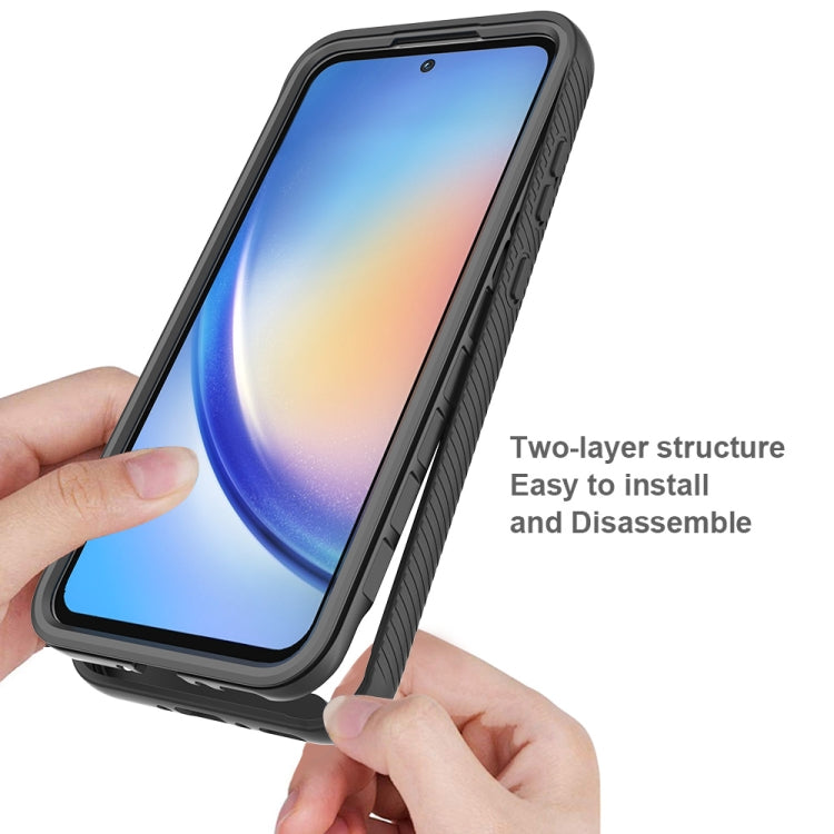 For Samsung Galaxy A35 5G Starry Sky Solid Color Shockproof TPU Clear PC Phone Case