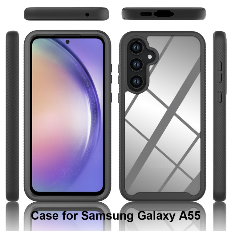 For Samsung Galaxy A55 5G Starry Sky Solid Color Shockproof TPU Clear PC Phone Case