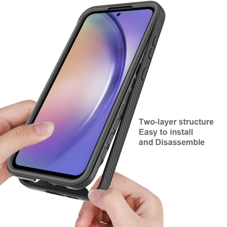 For Samsung Galaxy A55 5G Starry Sky Solid Color Shockproof TPU Clear PC Phone Case