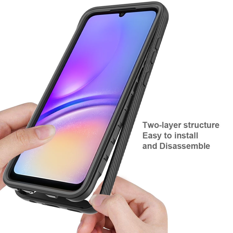 For Samsung Galaxy A05 Starry Sky Solid Color Series PC + TPU Phone Case with PET Film