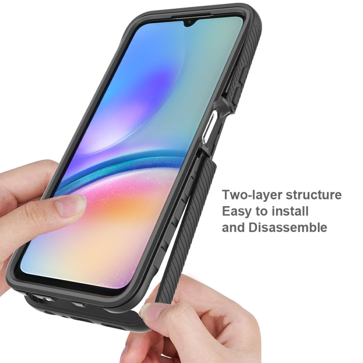 For Samsung Galaxy A05s Starry Sky Solid Color Series PC + TPU Phone Case with PET Film
