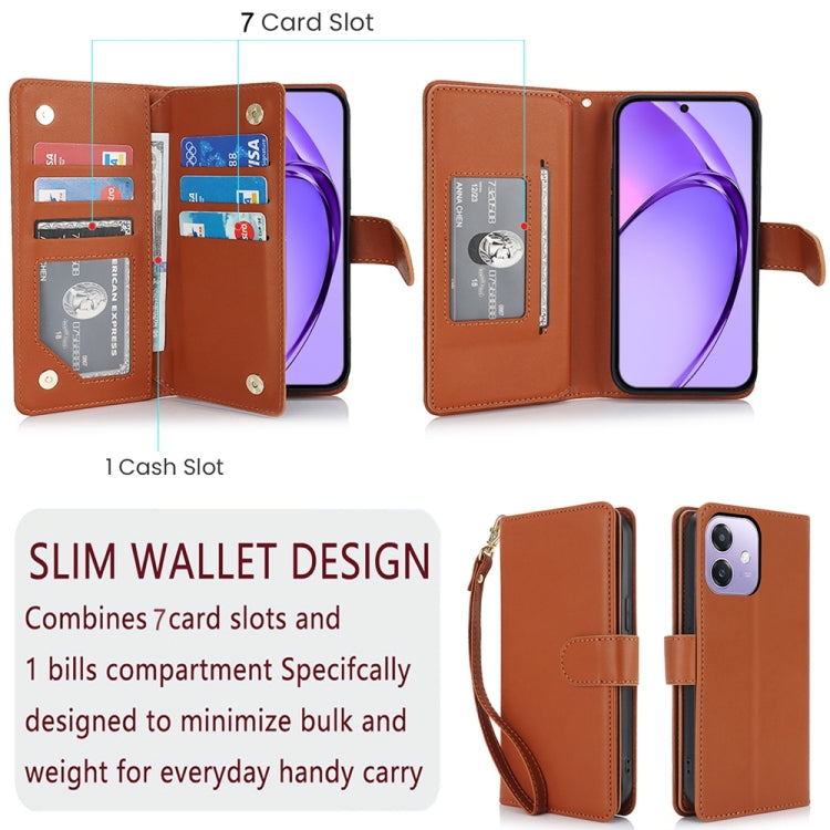 For OPPO A3 4G / 5G Global / A3X 4G / 5G India Multi-Card Wallet RFID Leather Phone Case