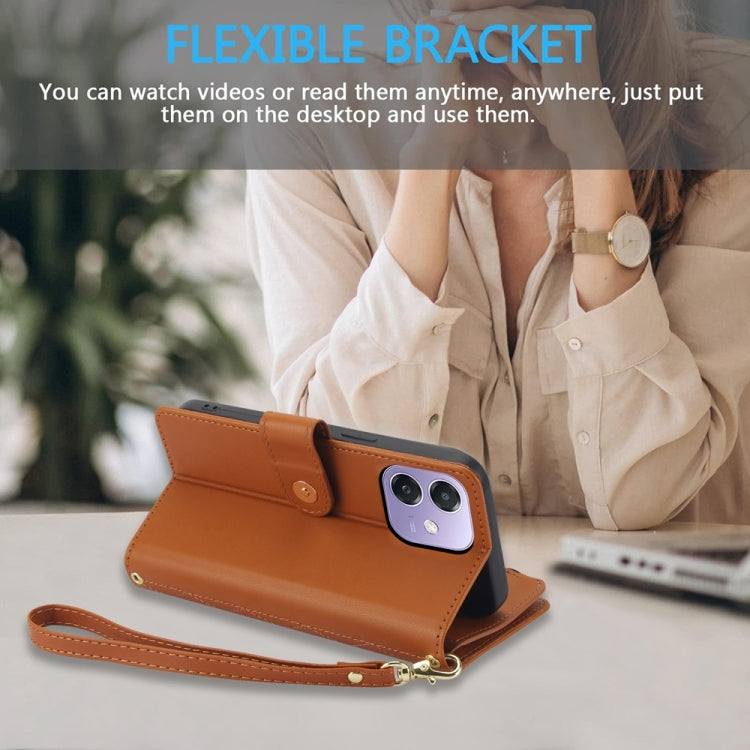 For OPPO A3 4G / 5G Global / A3X 4G / 5G India Rhombic Zipper Card Wallet Leather Phone Case with Lanyard