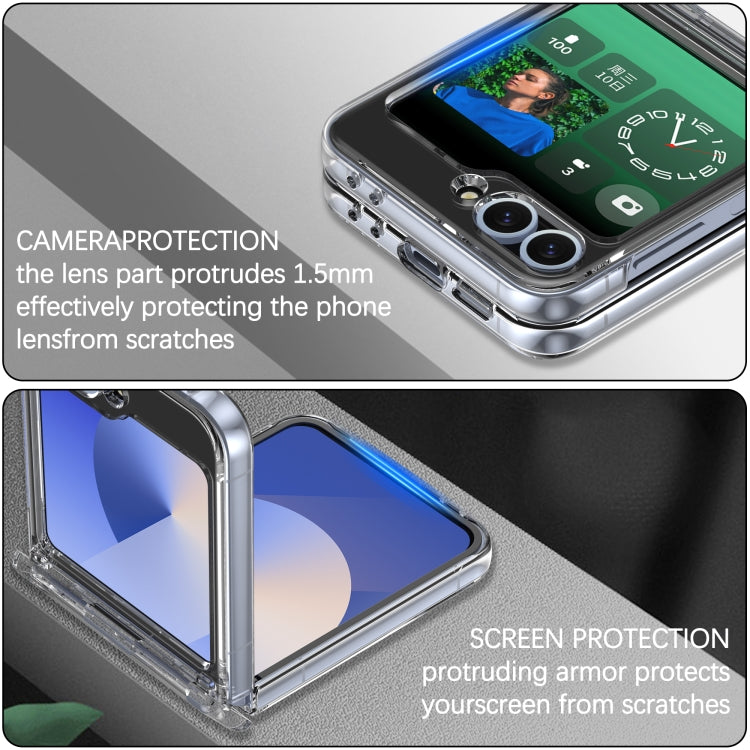 For Samsung Galaxy Z Flip6 / Flip7 FE Hinge MagSafe PC Full Coverage Phone Case - Transparent