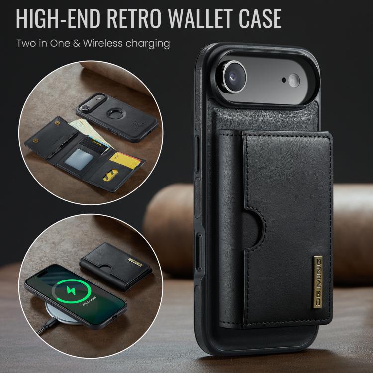 For iPhone Air DG.MING M6 Series RFID Tri-fold Card Bag Removable Leather Phone Case