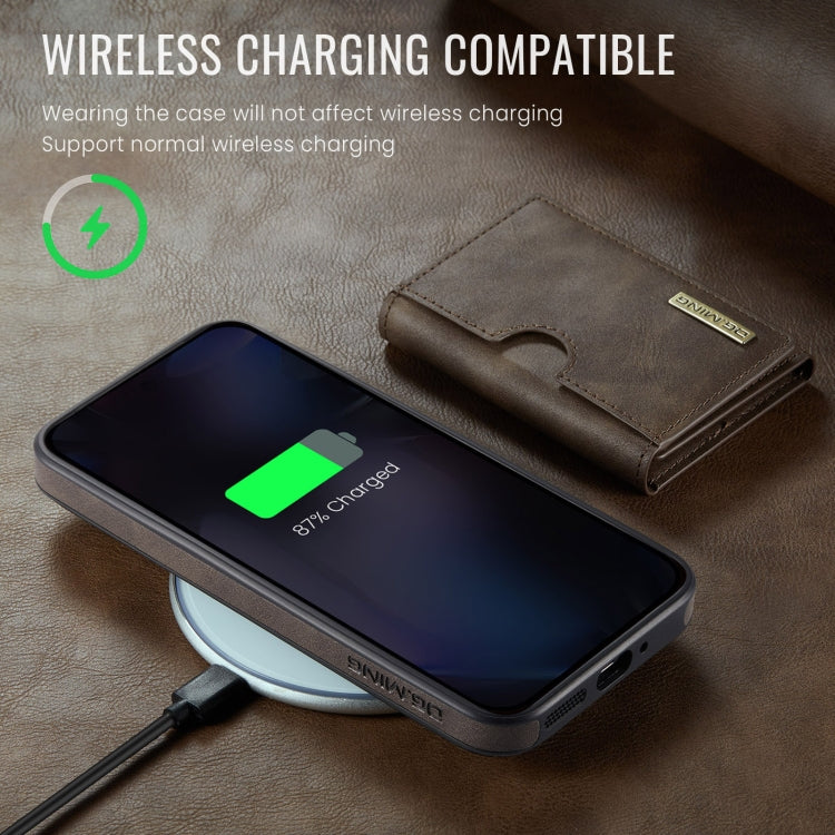 For Google Pixel 9 Pro XL DG.MING M6 Series RFID Tri-fold Card Bag Removable Leather Phone Case