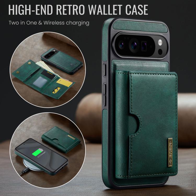 For Google Pixel 10 Pro XL DG.MING M6 Series RFID Tri-fold Card Bag Removable Leather Phone Case
