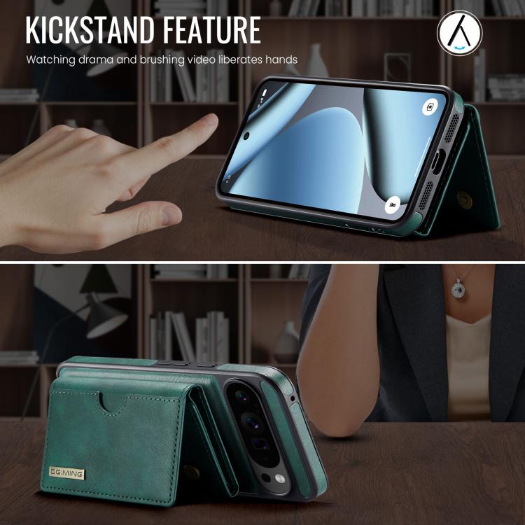 For Google Pixel 10 Pro XL DG.MING M6 Series RFID Tri-fold Card Bag Removable Leather Phone Case