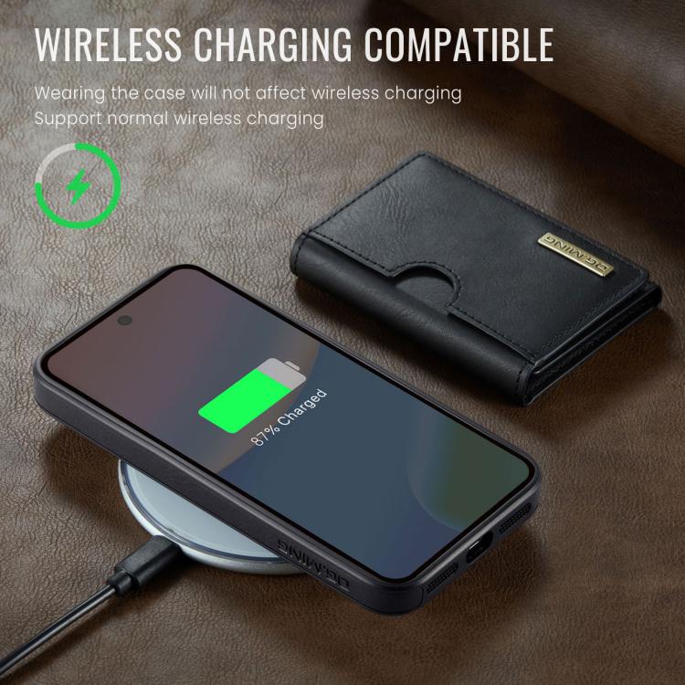 For Google Pixel 10 / Pixel 10 Pro DG.MING M6 Series RFID Tri-fold Card Bag Removable Leather Phone Case