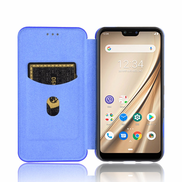 For Fujitsu Arrows RX (Arrows M05) Carbon Fiber Texture Horizontal Flip TPU + PC + PU Leather Case with Card Slot