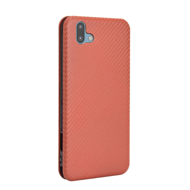 For Fujitsu Arrows U / 801FJ / Arrows J Carbon Fiber Texture Horizontal Flip TPU + PC + PU Leather Case with Card Slot