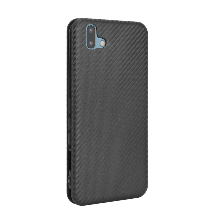 For Fujitsu Arrows U / 801FJ / Arrows J Carbon Fiber Texture Horizontal Flip TPU + PC + PU Leather Case with Card Slot