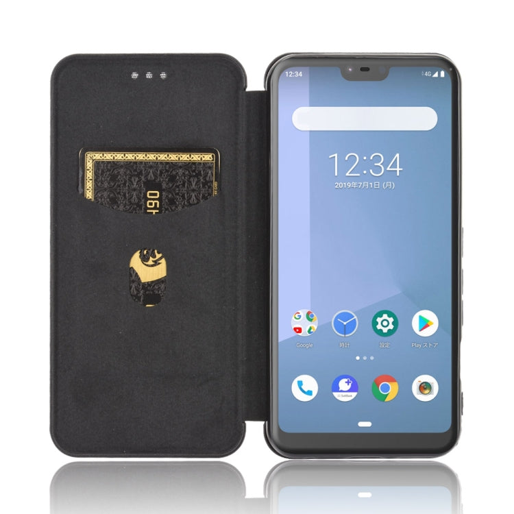 For Fujitsu Arrows U / 801FJ / Arrows J Carbon Fiber Texture Horizontal Flip TPU + PC + PU Leather Case with Card Slot