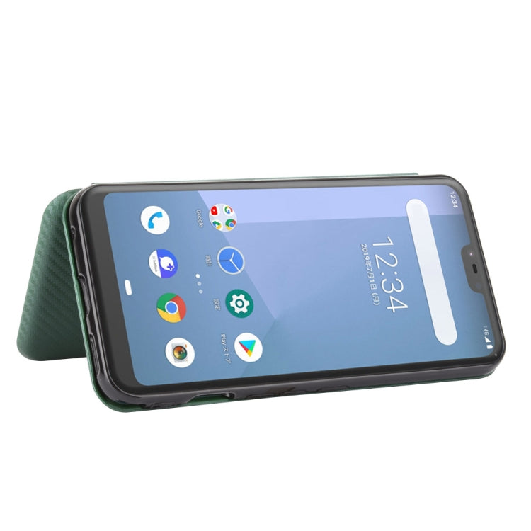 For Fujitsu Arrows U / 801FJ / Arrows J Carbon Fiber Texture Horizontal Flip TPU + PC + PU Leather Case with Card Slot