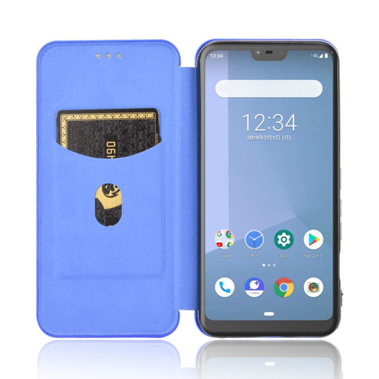 For Fujitsu Arrows U / 801FJ / Arrows J Carbon Fiber Texture Horizontal Flip TPU + PC + PU Leather Case with Card Slot