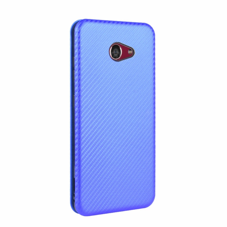 For Kyocera Basio 4 KYV47 Carbon Fiber Texture Horizontal Flip TPU + PC + PU Leather Case with Card Slot