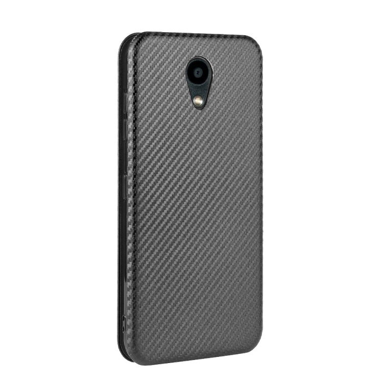 For Kyocera DIGNO BX Carbon Fiber Texture Horizontal Flip TPU + PC + PU Leather Case with Card Slot