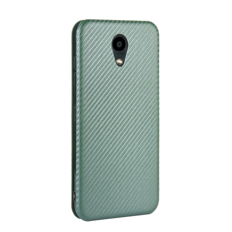 For Kyocera DIGNO BX Carbon Fiber Texture Horizontal Flip TPU + PC + PU Leather Case with Card Slot