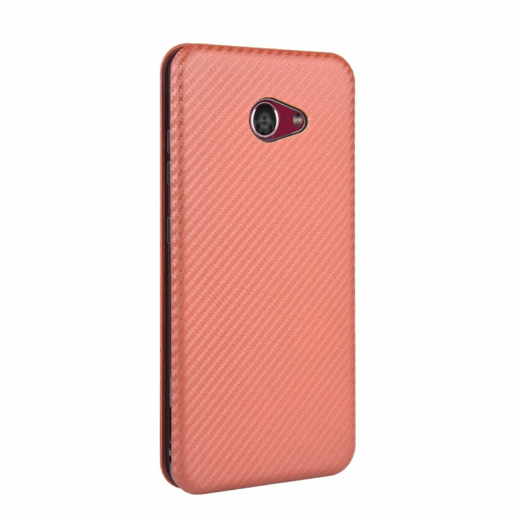 For Kyocera Katan Sumaho 2 (A001KC) Carbon Fiber Texture Horizontal Flip TPU + PC + PU Leather Case with Card Slot