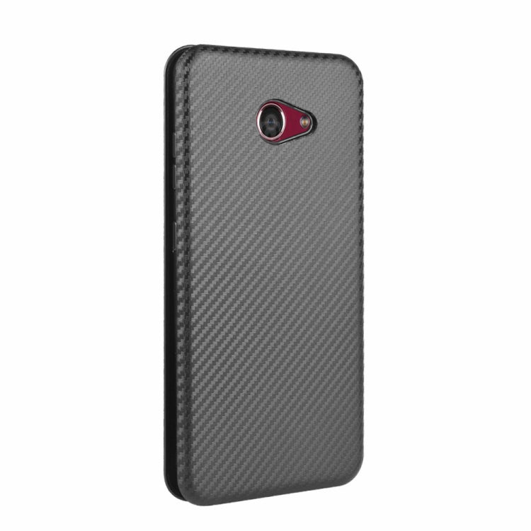 For Kyocera Katan Sumaho 2 (A001KC) Carbon Fiber Texture Horizontal Flip TPU + PC + PU Leather Case with Card Slot