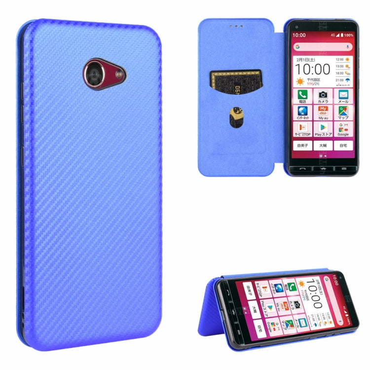 For Kyocera Katan Sumaho 2 (A001KC) Carbon Fiber Texture Horizontal Flip TPU + PC + PU Leather Case with Card Slot