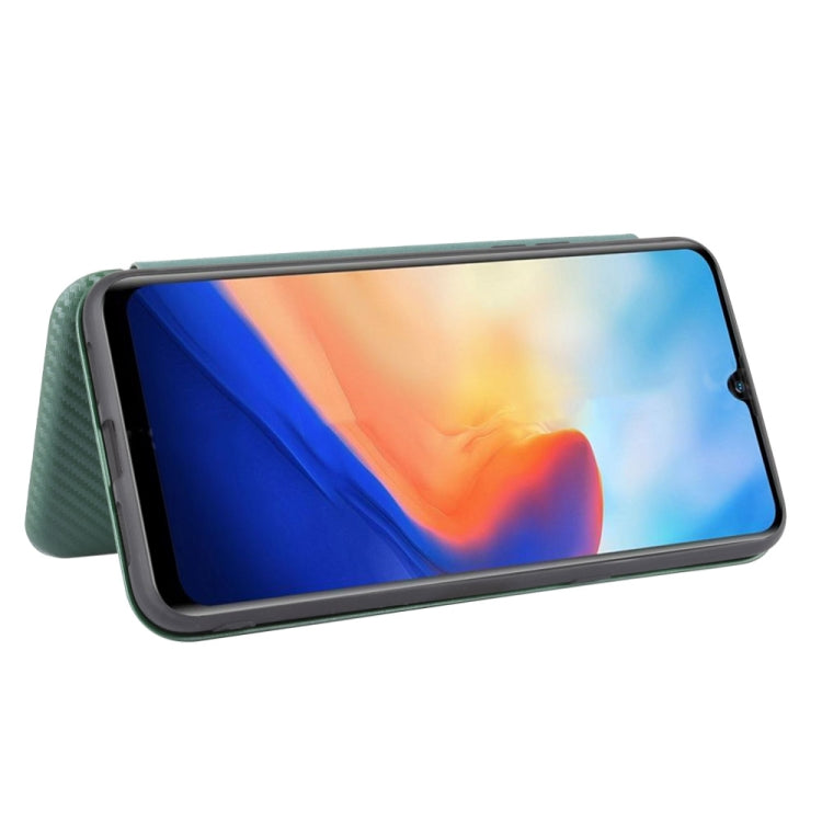 For Blackview A80 Carbon Fiber Texture Horizontal Flip TPU + PC + PU Leather Case with Card Slot