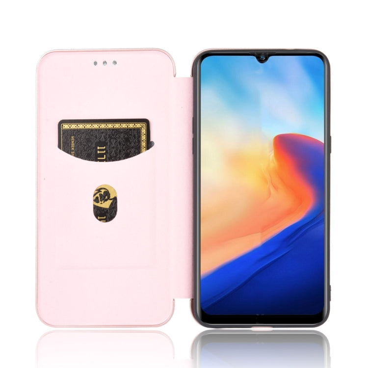 For Blackview A80 Carbon Fiber Texture Horizontal Flip TPU + PC + PU Leather Case with Card Slot