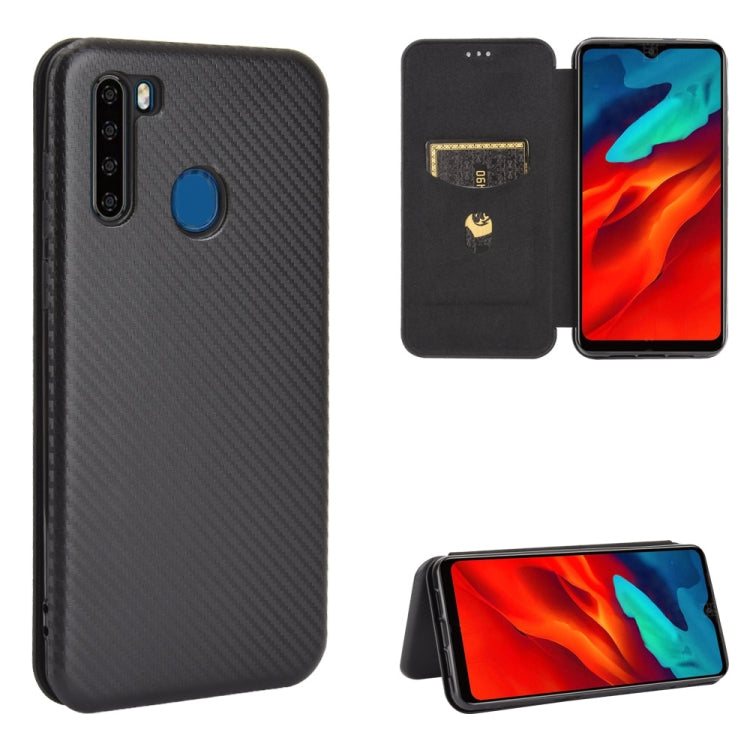 For Blackview A80 Pro Carbon Fiber Texture Horizontal Flip TPU + PC + PU Leather Case with Card Slot