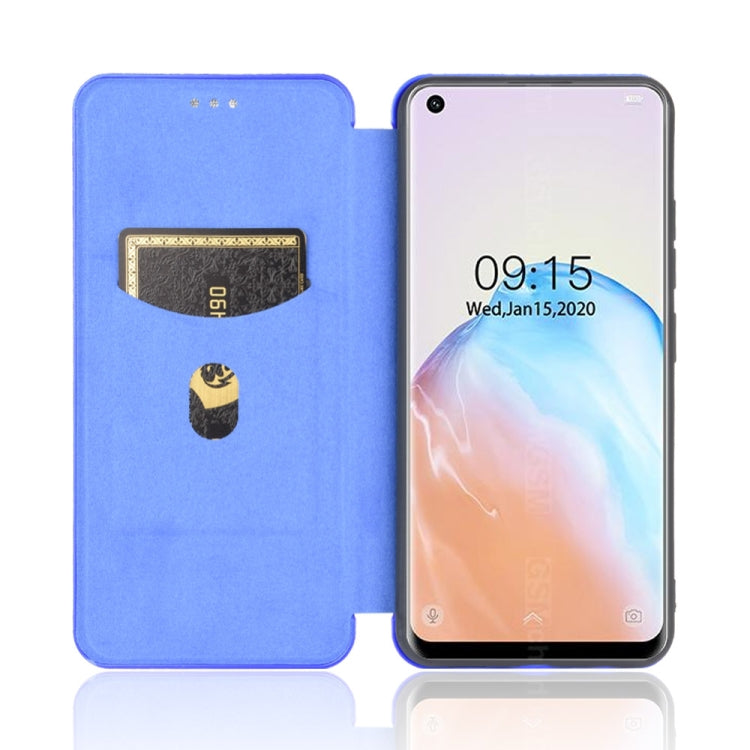 For Oukitel C18 Pro Carbon Fiber Texture Horizontal Flip TPU + PC + PU Leather Case with Card Slot