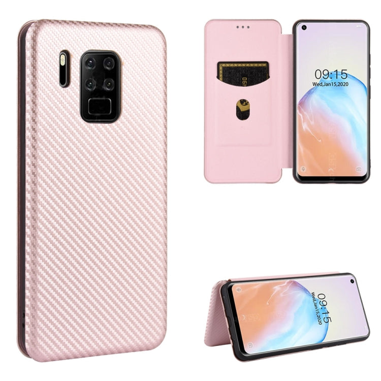 For Oukitel C18 Pro Carbon Fiber Texture Horizontal Flip TPU + PC + PU Leather Case with Card Slot