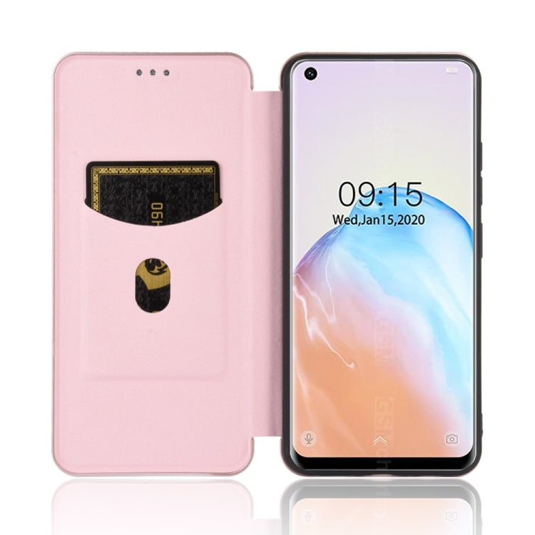 For Oukitel C18 Pro Carbon Fiber Texture Horizontal Flip TPU + PC + PU Leather Case with Card Slot