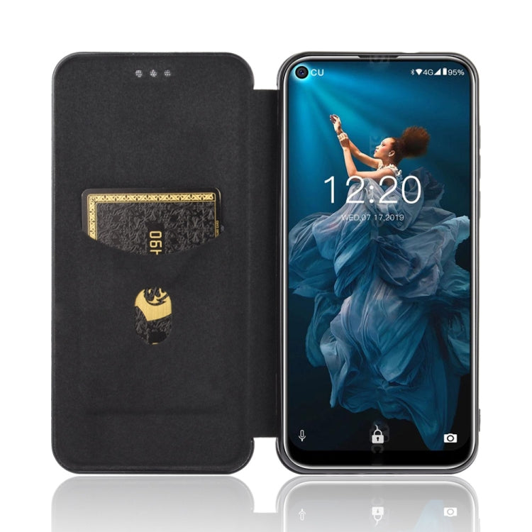 For Oukitel C17 / C17 Pro Carbon Fiber Texture Horizontal Flip TPU + PC + PU Leather Case with Card Slot