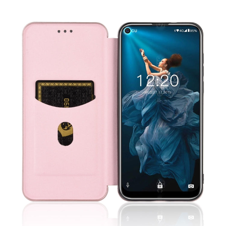 For Oukitel C17 / C17 Pro Carbon Fiber Texture Horizontal Flip TPU + PC + PU Leather Case with Card Slot